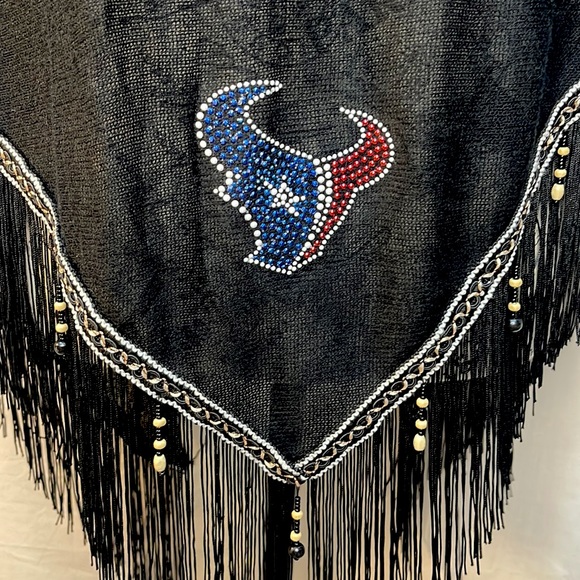 Texans Shawl Wrap Cardi, Open Kimono Cardigan, Long Vest, Scarf - Picture 4 of 4